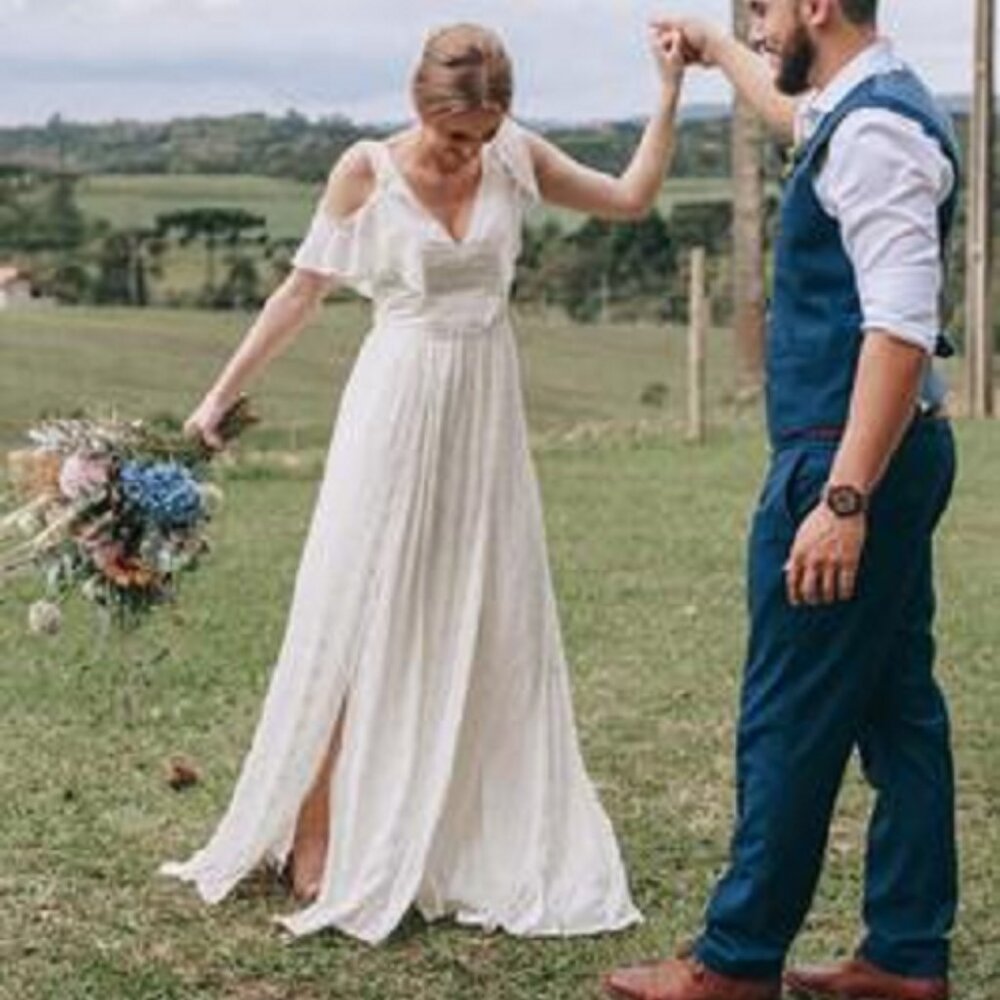 DB Studio Davids Bridal NWT ivory chiffon eyelet … - image 3